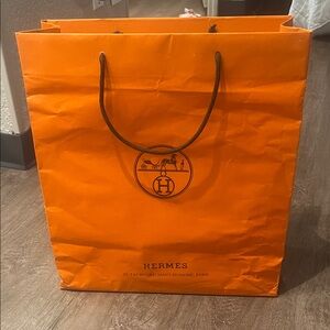 Hermes Orange Shopping Bag